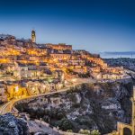 Panorama di Matera all'ora del tramonto