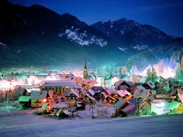 Kranjska Gora, panorama notturno