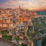 Panorama di Matera al tramonto