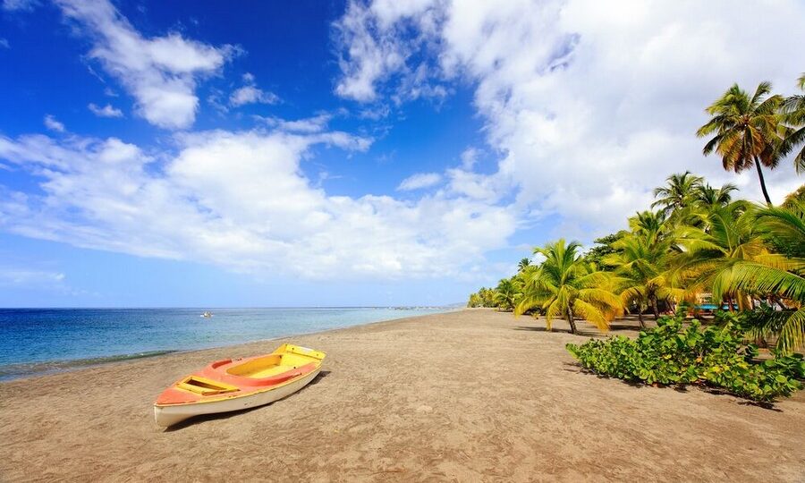 Una spiaggia dell'isola di Martinica