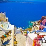 Santorini, panorama con asinello