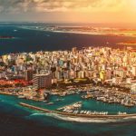 Tramonto su Malé, capitale delle Maldive