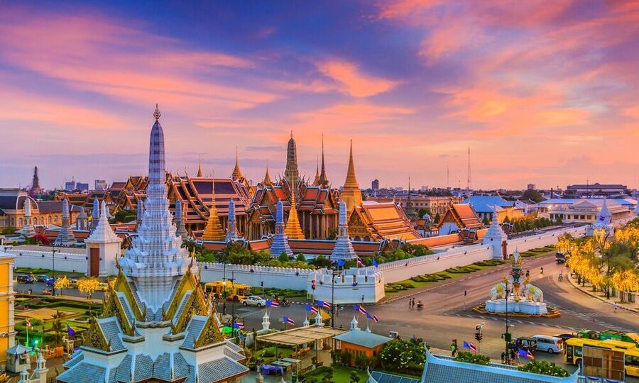 Bangkok, panorama al tramonto