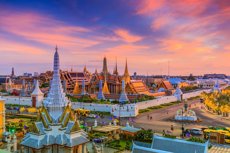 Bangkok, panorama al tramonto