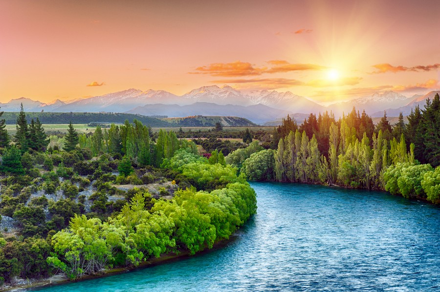 Fiume Clutha e natura in Nuova Zelanda