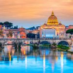 Tevere e Basilica di San Pietro, Roma