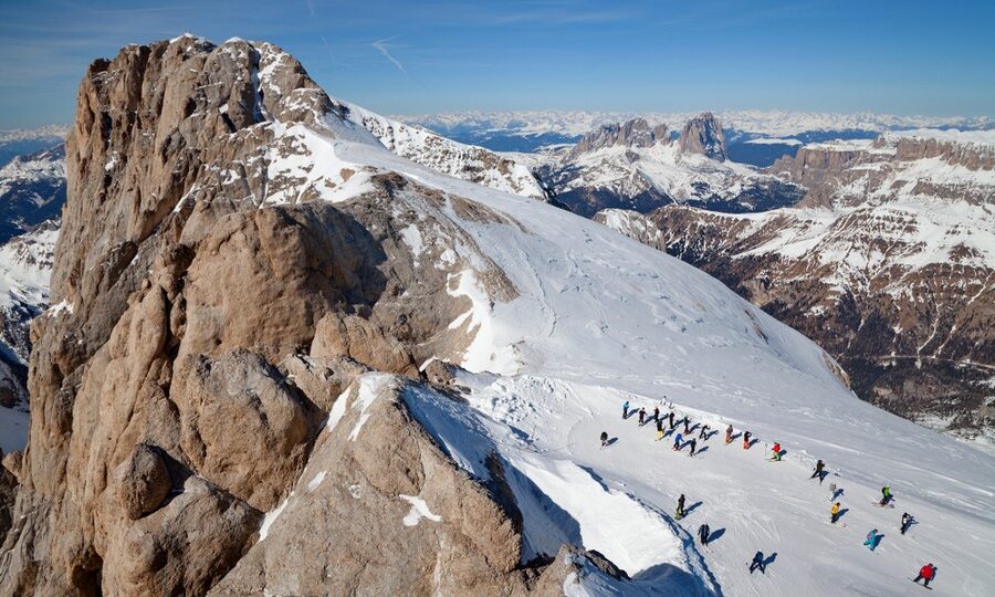 Snowboard sulla Marmolada